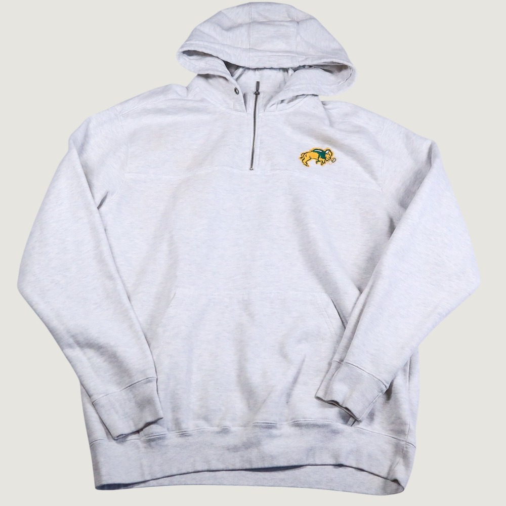 Signature Sportswear Hoodie Mens XL North Dakota State Bison NDSU Gray 1/4 Zip